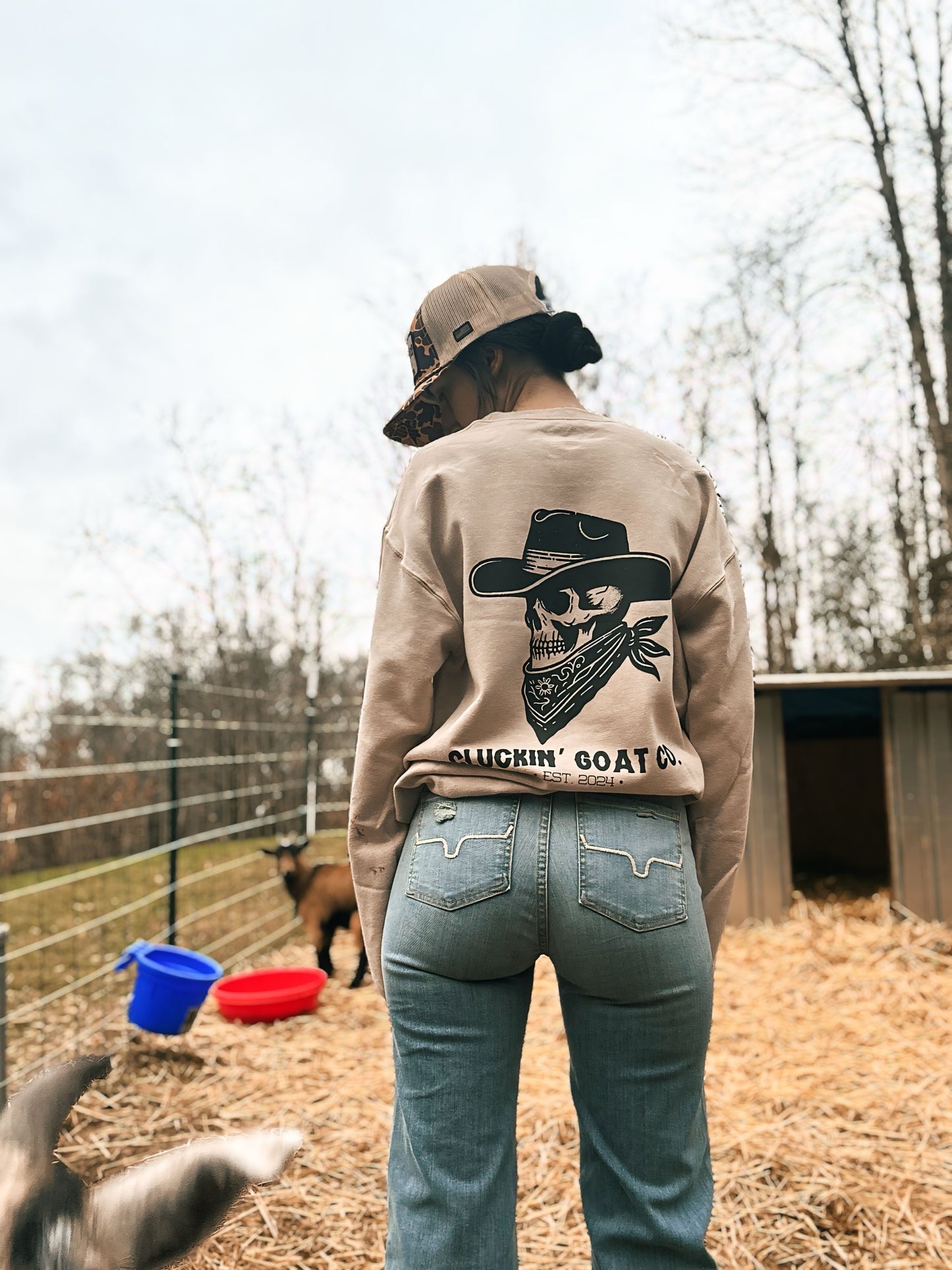 Cluckin’ Goat Co. Middle Finger Crewneck